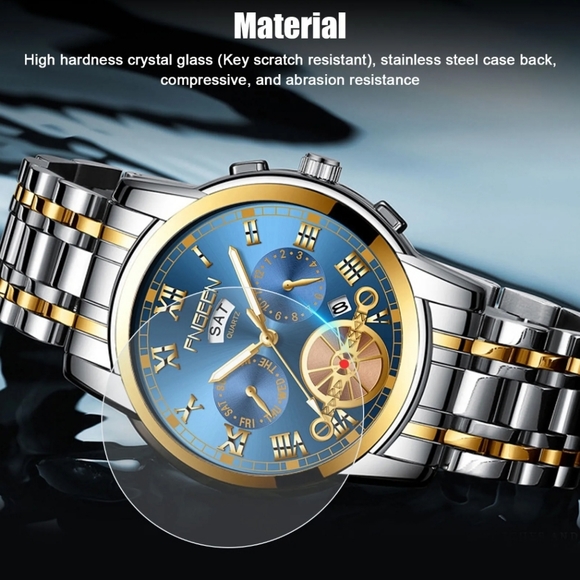 ๐ฅ Waterproof Men's Quartz Watch Tourbillon Dial Stainless Steel ๐ฅ๐ฏ - Picture 6 of 8